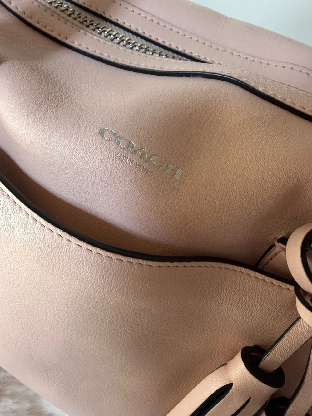 Coach Blush Pink Pebbled Leather Satchel with Tassels